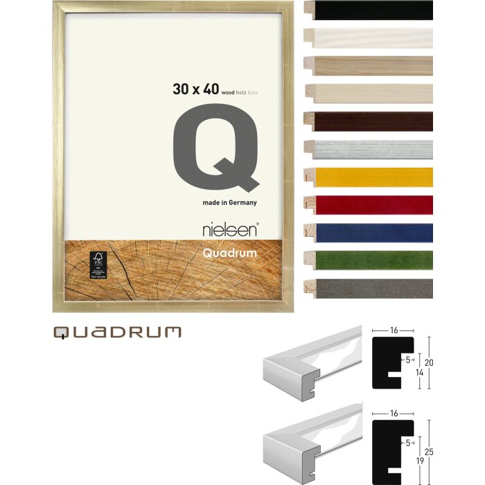 Nielsen dřevěný odnímatelný rám Quadrum 13x18-70x100 cm borovicová dýha