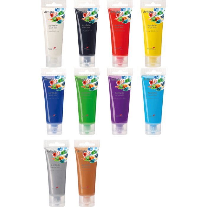 Walther Artista Acrylfarbe 75 ml Tube Schnelltrocknend Deckkraft Farbstark