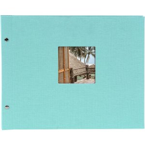 Goldbuch album se šroubovacím uzávěrem Bella Vista Trend aqua 39x31 cm 40 černých stran