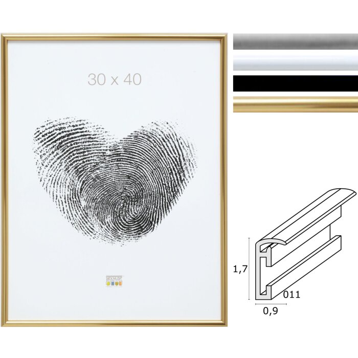 Deknudt S011 Plastový rám s půlkruhovým profilem úzký 9x13 cm až 60x80 cm