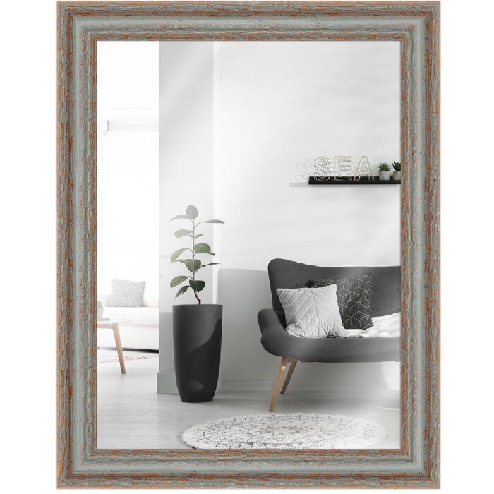 MendeFrames Nástěnné zrcadlo Shabby-Chic 42x59,4 cm šedé dřevo