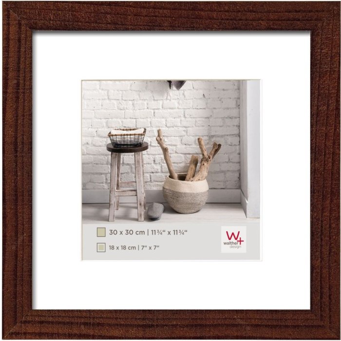 Dřevěný rám Walther HOME 20x20 cm ořech s paspartou 15x15 cm