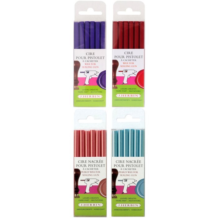 J. Herbin voskové lepidlo pro pečetě, krabička s 6 tyčkami pro 30 pečetí
