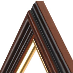 MendeFrames Dřevěný antikový rám s zlatou hranou, masivní dřevo, 3,6 cm