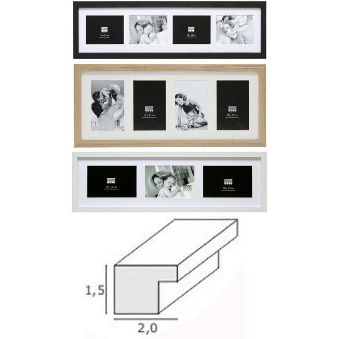 Dřevěný rámeček S66K 10x15 cm, 13x18 cm a 15x20 cm - 2 až 4 fotografie