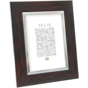 Plastový rám S41N mahagon-stříbro 20x30 cm