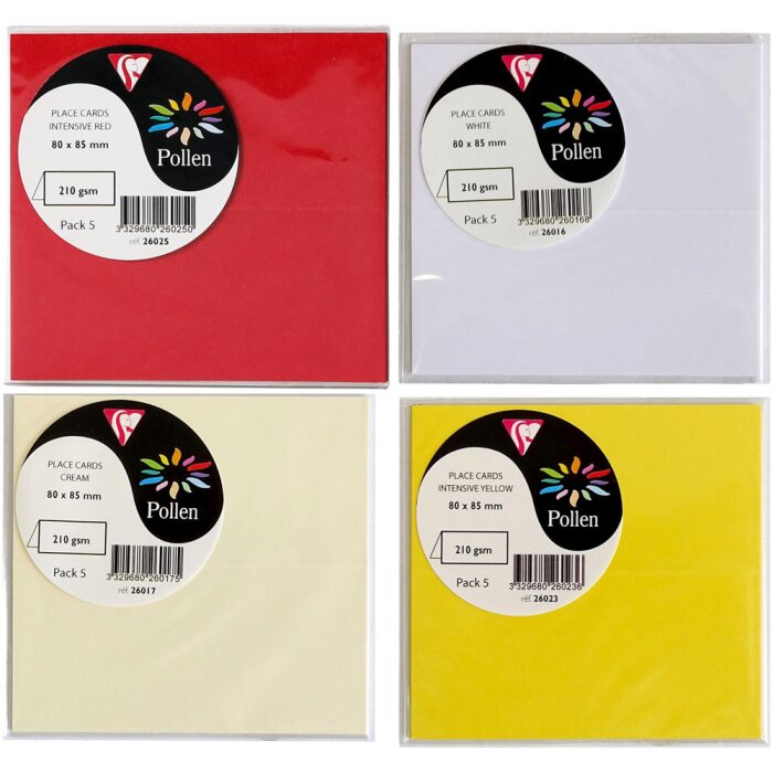Clairefontaine Pollen stolečky na stůl 85x80 mm sada 5 kusů různé barvy