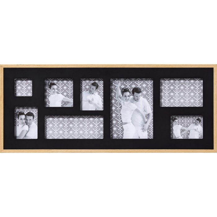Walther galerijní rámeček Double 8 photos přírodní-černá (25,5x61,5 cm)