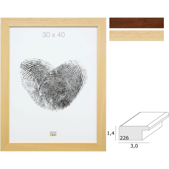Dřevěný rám S226H hnědý a přírodní