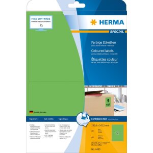 HERMA 4499 Etiketten A4 grün 199,6x143,5 mm Papier...