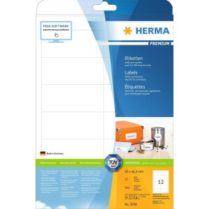 HERMA 5056 Etiketten Premium A4 96,5x42,3 mm weiß...