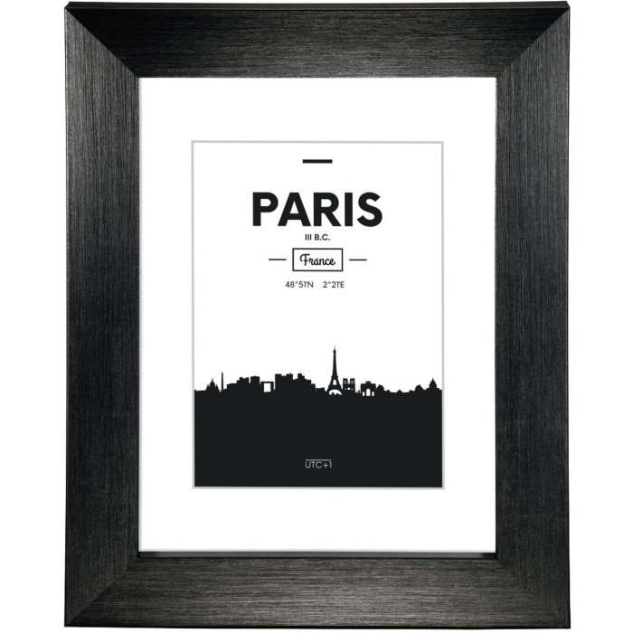 Plastový rám Paris, černý, 15 x 20 cm