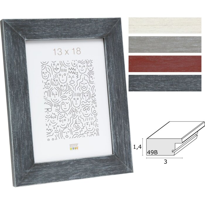 Deknudt Dřevěný rám plochý profil 10x15–50x70 cm