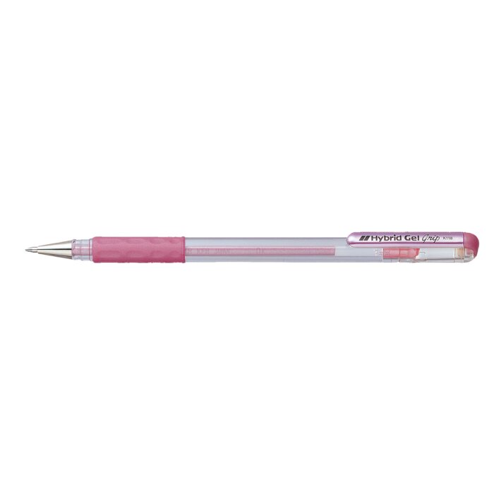 Pentel K118-MP Metalické gelové pero Hybrid Gel Grip 0,4 mm růžové