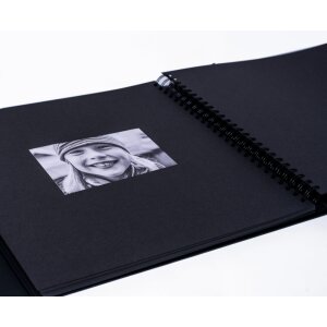 HNFD maxi fotoalbum Lona 100 černých stran 34,5x33 cm