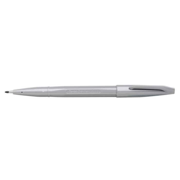 Pero s vláknovým hrotem Pentel SIGN PEN šedé s šířkou čáry 0,8 mm