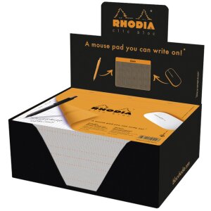 Rhodia Clic Bloc Myšová deska s psacím blokem, karirová, oranžová