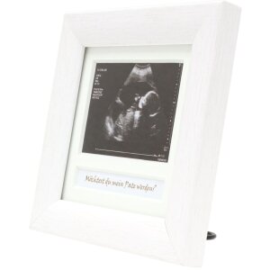 Deknudt dřevěný fotorámeček echografický obrázek 10x10 cm bílý