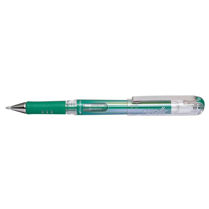 Pentel HybridGel Grip DX gelový roller metalicky zelený 0,5 mm