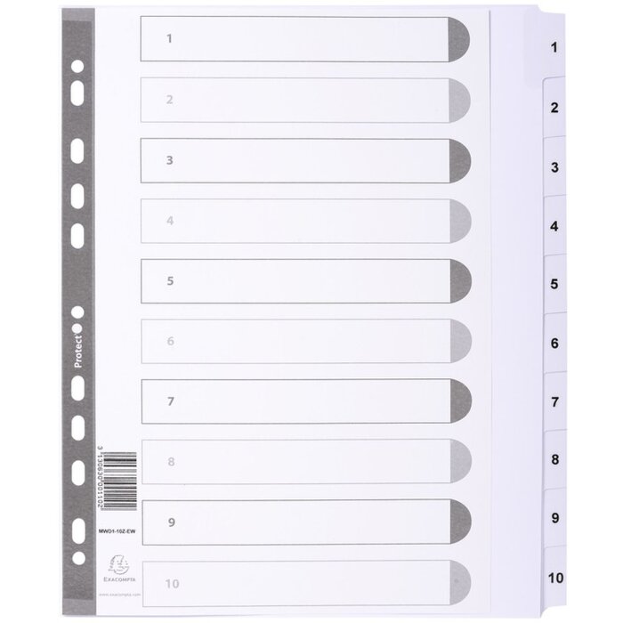 Exacompta Registr DIN A4 s 10 tabulátory bílý