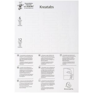 Register aus weißem Karton mit verstärkten...