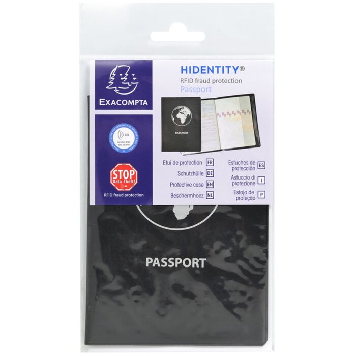 Exacompta Hodnotící obal RFID Hidentity® Passport černý velký