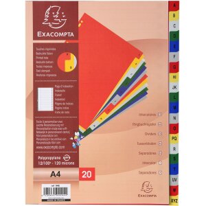 Exacompta Register PP farbig mit Alphabetaufdruck DIN A4...