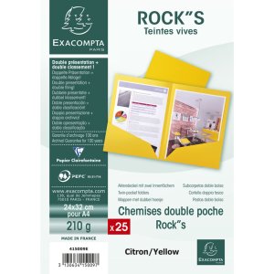 Balení 25 pořadačů se 2 vnitřními přihrádkami z 220g manilského kartonu - A4 Sun