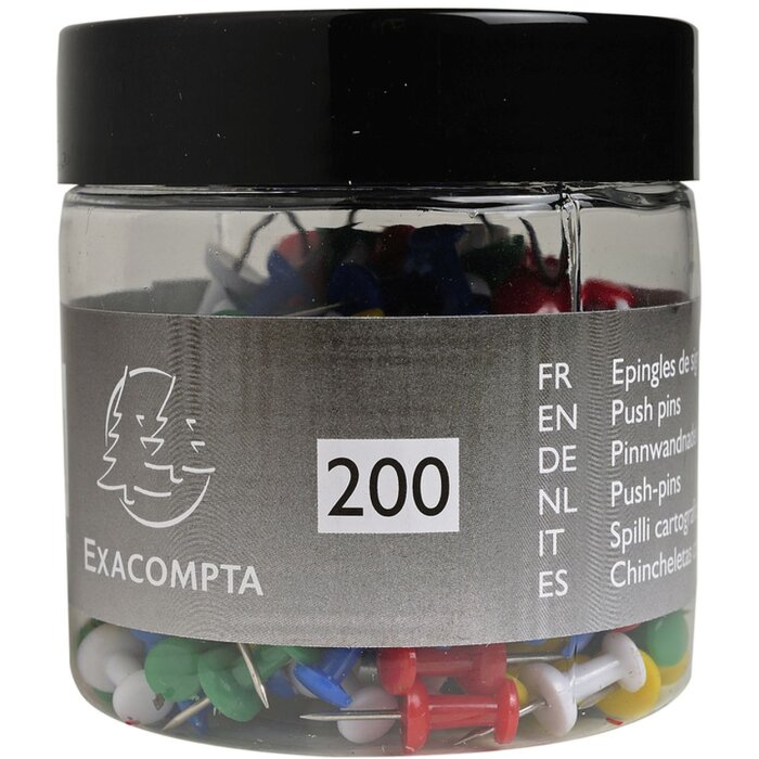 Exacompta špendlíky do korkové desky Blisterbox 20 ks barevně tříděné 7 mm
