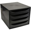Exacompta ECOBOX Šuplíková krabice s 4 šuplíky černá