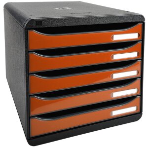 Exacompta BIG-BOX PLUS Schwarz-glossy mandarine...