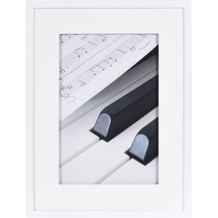 30x40 cm PIANO dřevěný rám bílý s paspartou