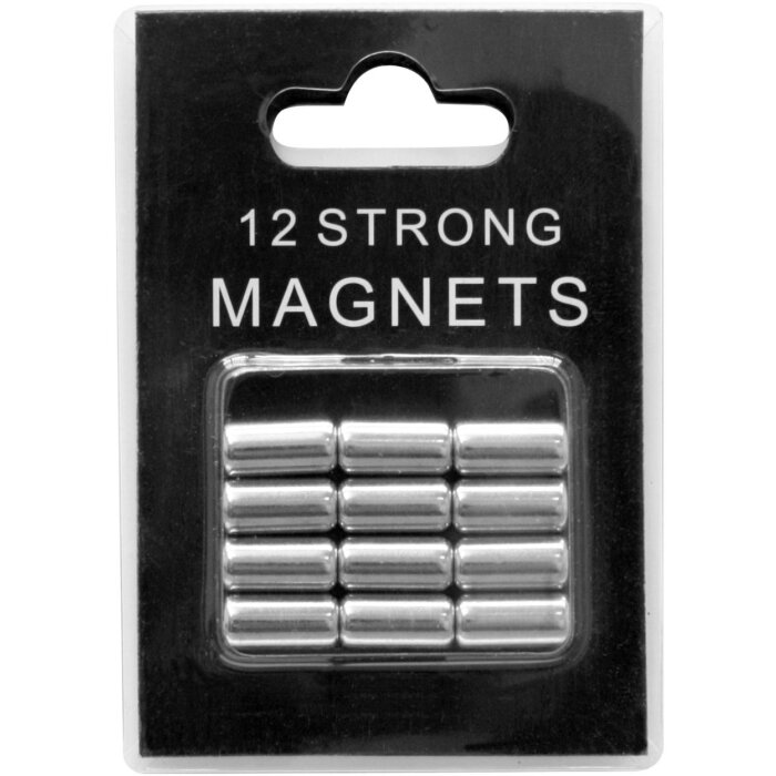 12 stříbrných magnetů v blistrech