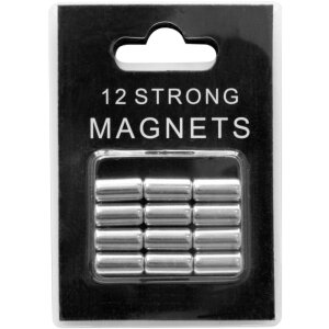 12 stříbrných magnetů v blistrech