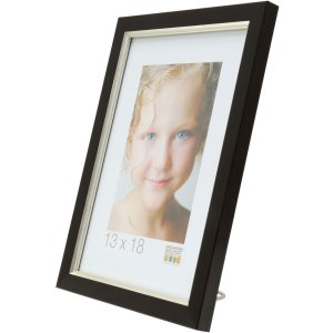 Plastový rám S46A černý se stříbrnou 20x30 cm