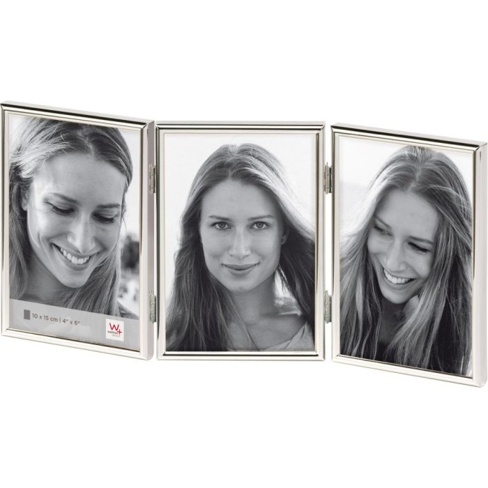 Walther 3násobný kovový portrétní rám Chloe 3 fotografie 10x15 cm stříbrný