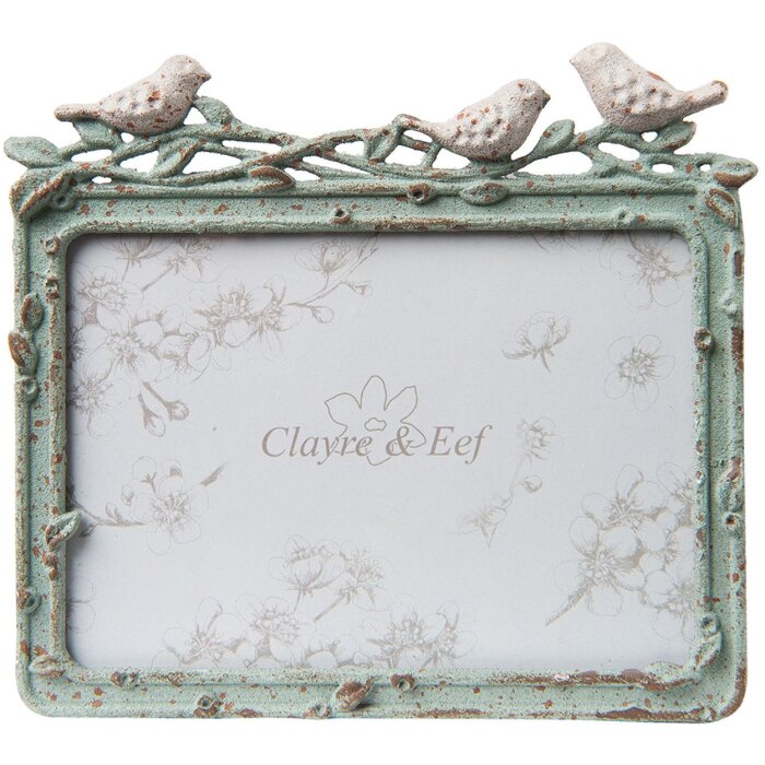 Clayre & Eef fotorámeček 2F0395 vintage iron 9x13 cm motiv ptačí větve