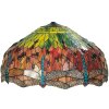 LumiLamp 5LL-1120 Stínidlo Tiffany Ø 62x32 cm Zelená červená skleněná vážka