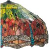 LumiLamp 5LL-1120 Stínidlo Tiffany Ø 62x32 cm Zelená červená skleněná vážka
