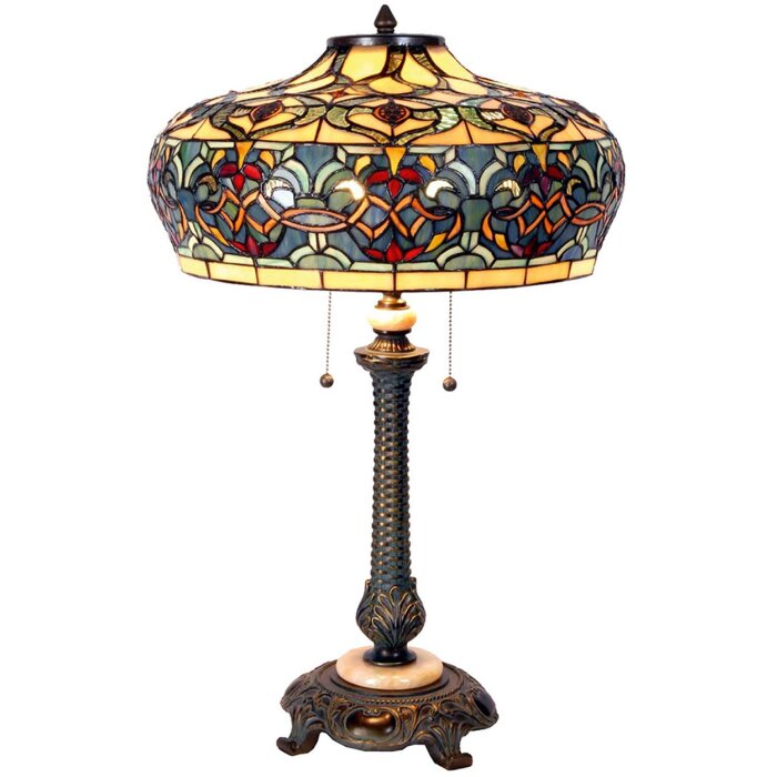 Stolní lampa Tiffany Ø 47x71 cm žlutá barva