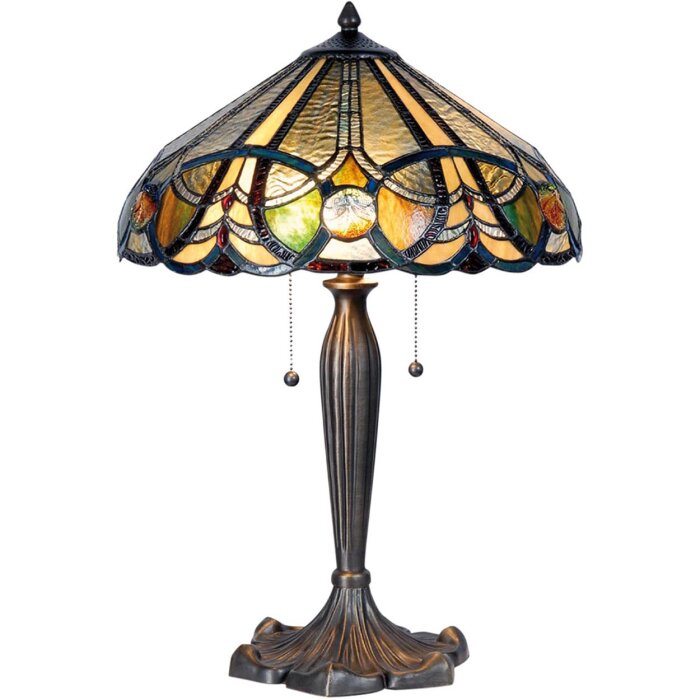 Stolní lampa Tiffany Ø 41x61 cm hnědá barva