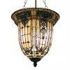 LumiLamp 5LL-5307 Závěsné svítidlo Tiffany Ø 41x126 cm Béžové hnědé kovové sklo