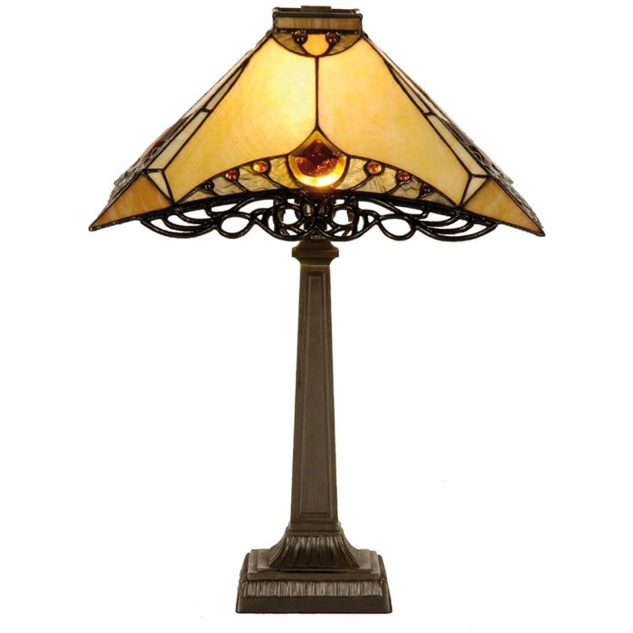 Stolní lampa Tiffany Ø 50x49 cm přírodní barevná