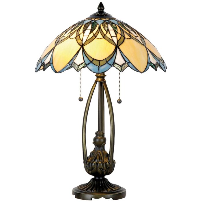 LumiLamp stolní lampa Tiffany stolní lampa Ø 40x60 cm modrá barevná
