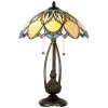 LumiLamp stolní lampa Tiffany stolní lampa Ø 40x60 cm modrá barevná