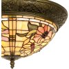 Lumilamp 5LL-5350 Stropní svítidlo Tiffany Ø 38x19 cm Béžová Růžové skleněné květy trojúhelník