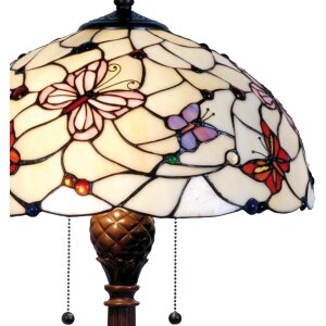 Stolní lampa Tiffany Ø 41x60 cm červená barva
