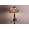 LumiLamp 5LL-5370 Stolní lampa Tiffany Ø 47x61 cm zelená růžová skleněná růže půlkruhová