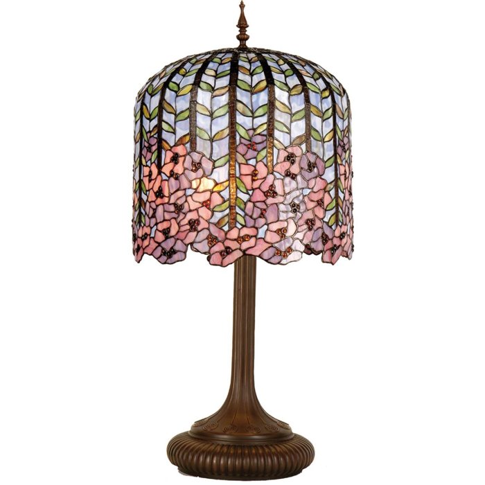 Stolní lampa Tiffany Ø 40x84 cm růžová barevná