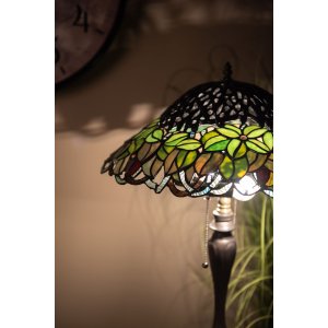 Stolní lampa Tiffany Ø 47x58 cm zelená barevná